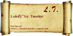 Lukáts Teodor névjegykártya